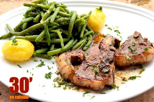 Côtes d'agneau haricots verts