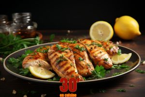 Blancs de poulet dorés à l'ail et au citron