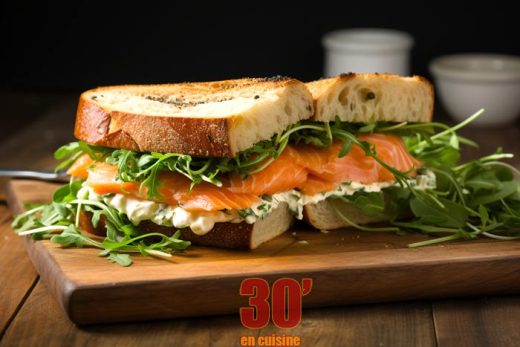 Sandwich au saumon fumé