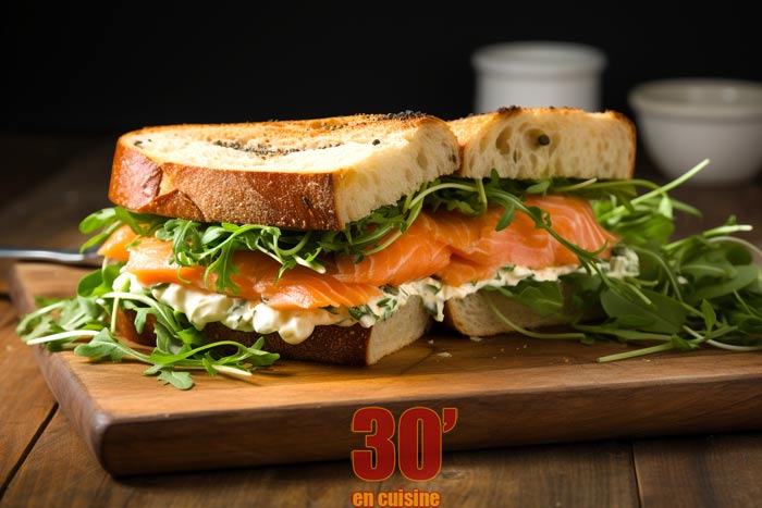 Sandwich au saumon fumé